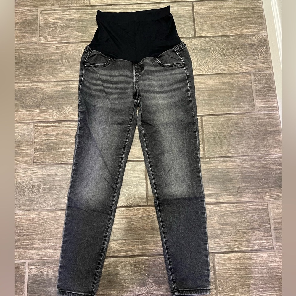 Black grey maternity jegging